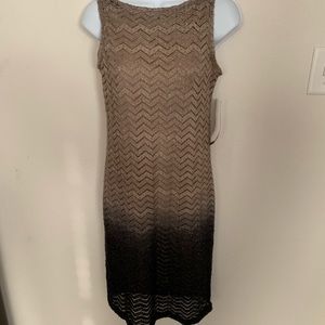 Tiana Chevron Ombré Glitter Sleeveless Dress